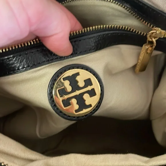 Tory Burch Black Leather Satchel with Gold Hardware - Picture 8 of 10